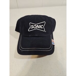 Sonic Drive In Blue Adjustable Hat Embroidered Employee Cap Paramount Apparel